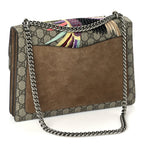 Gucci GG Supreme Monogram Bird And Flowers Embroidered Medium Dionysus Shoulder Bag Taupe