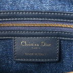 Christian Dior Denim Oblique Groove 25 Bag Blue Denim