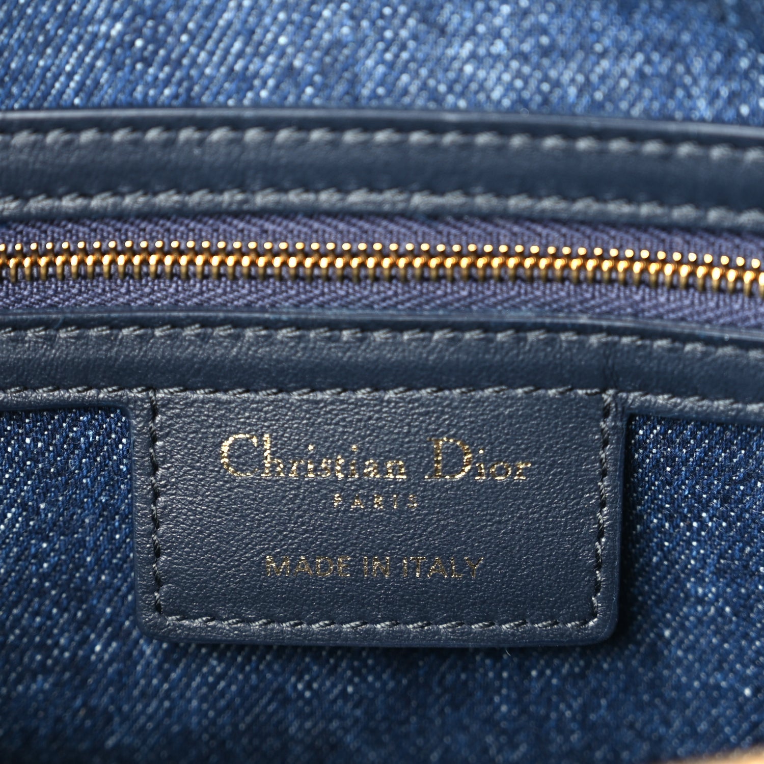 Christian Dior Denim Oblique Groove 25 Bag Blue Denim