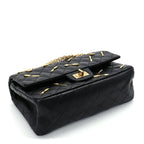 Chanel Calfskin Quilted Spoon Charms Brasserie 2.55 Reissue 225 Flap  Black