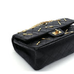 Chanel Calfskin Quilted Spoon Charms Brasserie 2.55 Reissue 225 Flap  Black