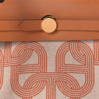 Hermes H Plume Canvas Vache Hunter Circuit 24 Herbag Zip Retourne 31 Orange Mecano Ecru Beige Naturel