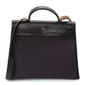 Hermes Vache Hunter Toile Herbag Zip 31 PM Cassis Ebony Indigo