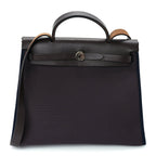 Hermes Vache Hunter Toile Herbag Zip 31 PM Cassis Ebony Indigo