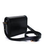 Saint Laurent Box Calfskin Monogram Medium Solferino Satchel  Black
