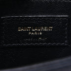 Saint Laurent Box Calfskin Monogram Medium Solferino Satchel  Black
