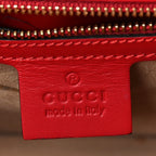 Gucci Calfskin Small Sylvie Shoulder Bag  Hibiscus Red