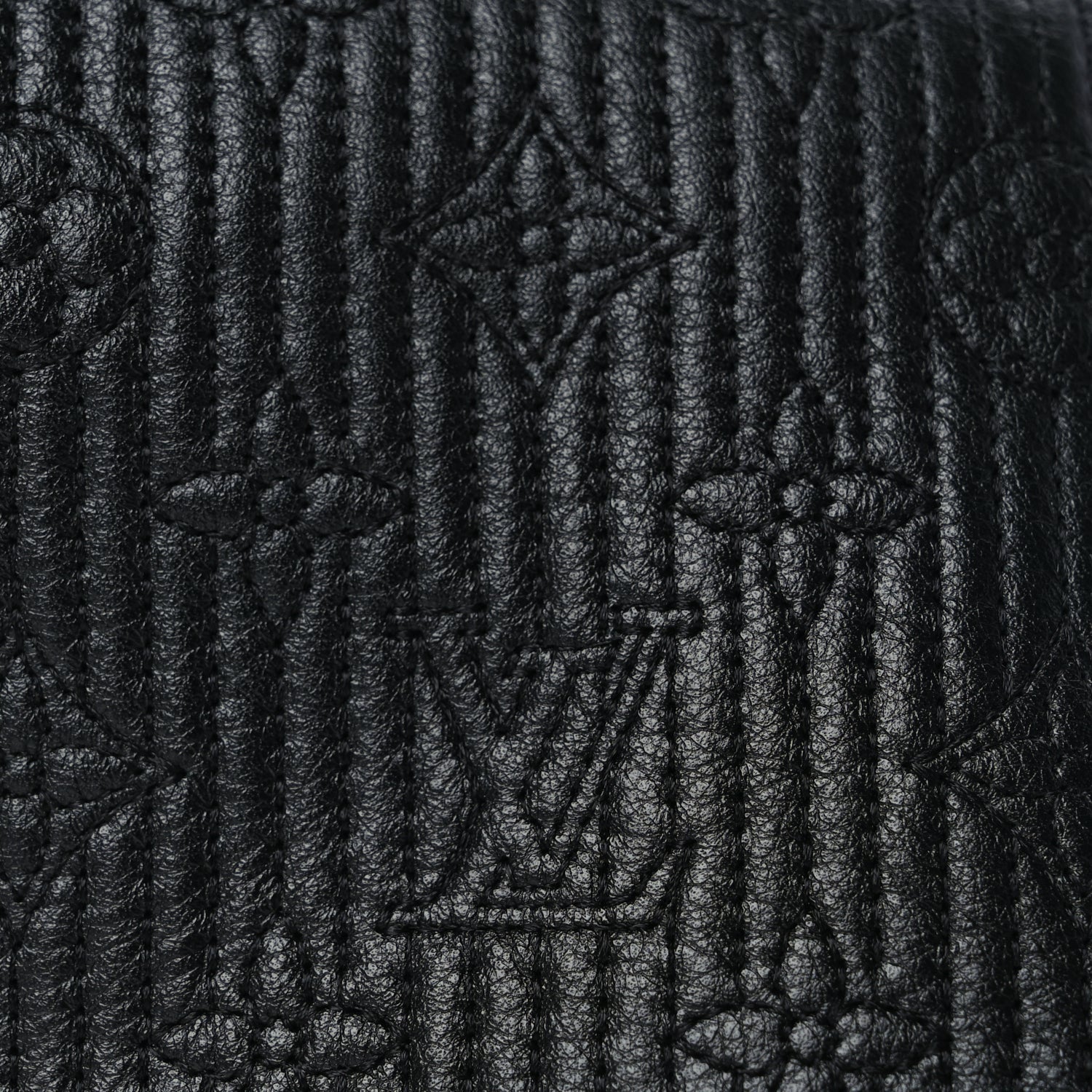 Louis Vuitton Calfskin Quilted Monogram Altair Clutch Black
