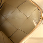Bottega Veneta Lambskin Maxi Intrecciato Mini Cassette Camera Bag  Porridge