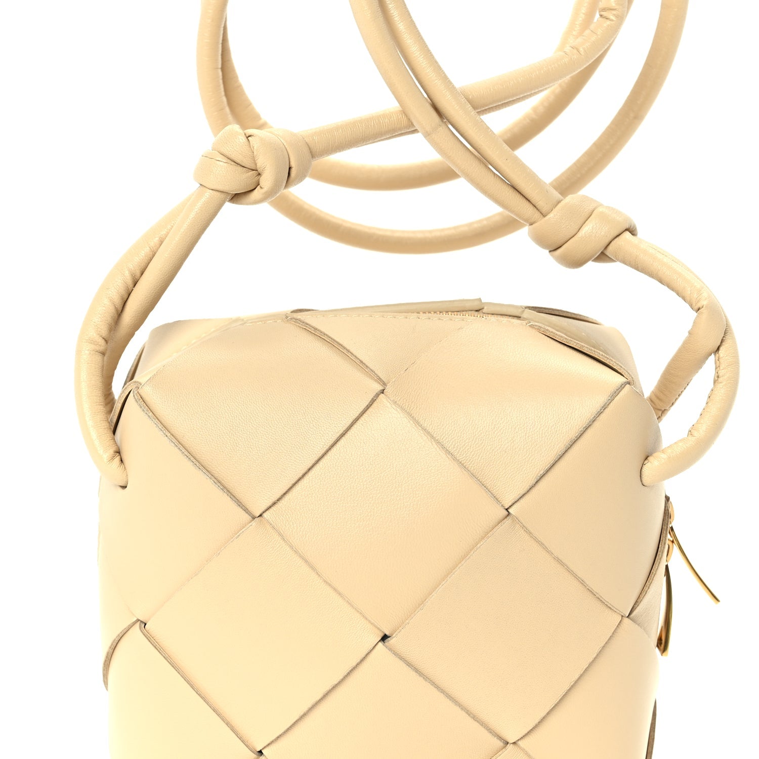 Bottega Veneta Lambskin Maxi Intrecciato Mini Cassette Camera Bag  Porridge