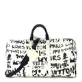 Louis Vuitton Calfskin Damier Scribble Keepall Bandouliere 50  Black White