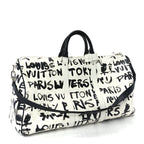 Louis Vuitton Calfskin Damier Scribble Keepall Bandouliere 50  Black White