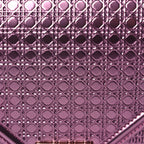 Christian Dior Metallic Patent Micro-Cannage Small Diorama Flap Bag Hyper Pink