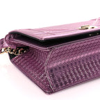 Christian Dior Metallic Patent Micro-Cannage Small Diorama Flap Bag Hyper Pink