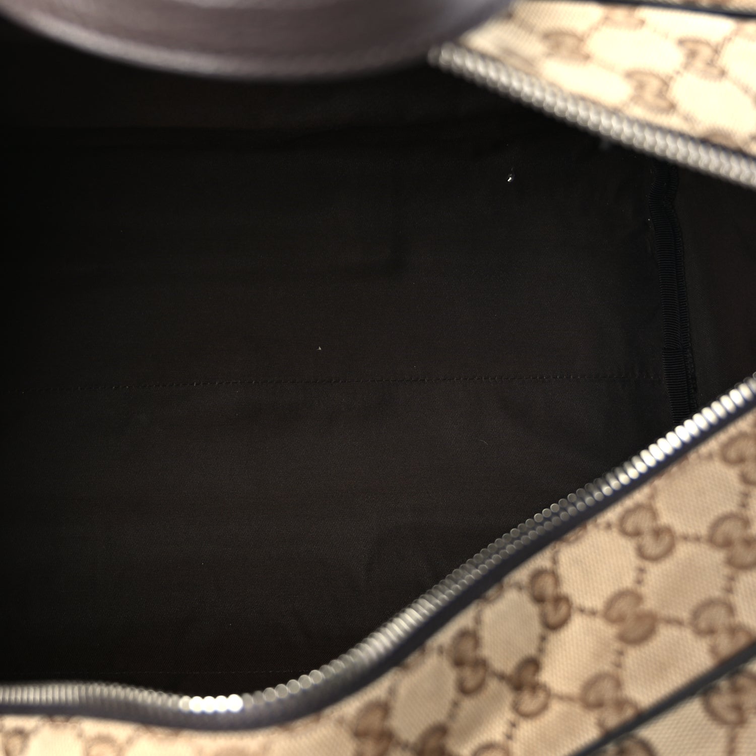 Gucci Monogram Dollar Calfskin Boston Duffle Bag Beige Ebony Testa di Moro Marrone Scuro