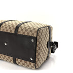 Gucci Monogram Dollar Calfskin Boston Duffle Bag Beige Ebony Testa di Moro Marrone Scuro