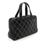 Chanel Calfskin Wild Stitch Top Handle Bag Black