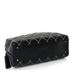 Chanel Calfskin Wild Stitch Top Handle Bag Black