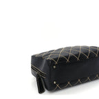 Chanel Calfskin Wild Stitch Top Handle Bag Black