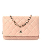 Chanel Caviar Quilted Wallet on Chain WOC  Light Pink