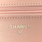 Chanel Caviar Quilted Wallet on Chain WOC  Light Pink