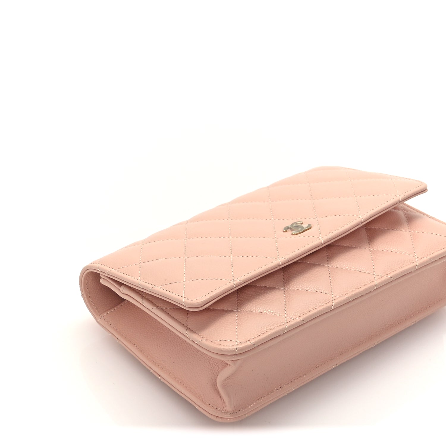 Chanel Caviar Quilted Wallet on Chain WOC  Light Pink