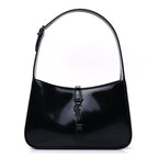 Saint Laurent Patent Le 5 A 7 Monochrome Hobo  Black