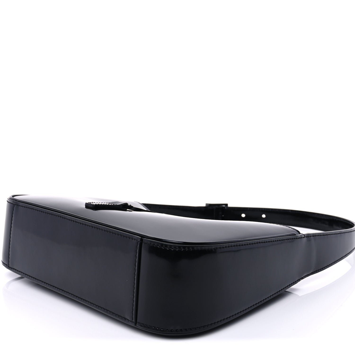 Saint Laurent Patent Le 5 A 7 Monochrome Hobo  Black
