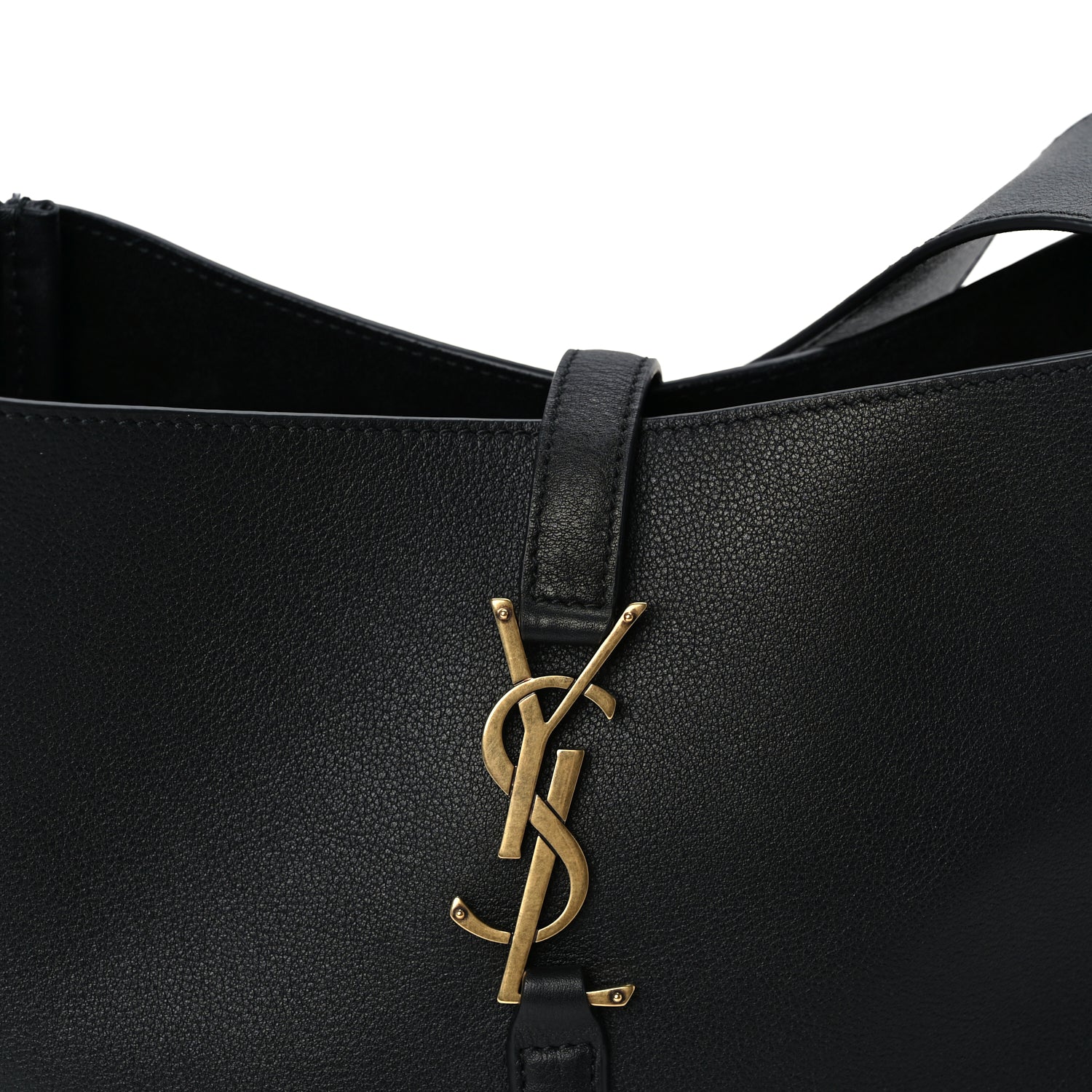 Saint Laurent Smooth Calfskin Small Le 5 A 7 Soft Hobo  Black