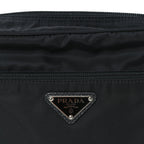 Prada Re-Nylon Vela Saffiano Pocket Double Zip Shoulder Bag  Black