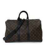 Louis Vuitton Monogram Macassar Keepall Bandouliere 45 Black