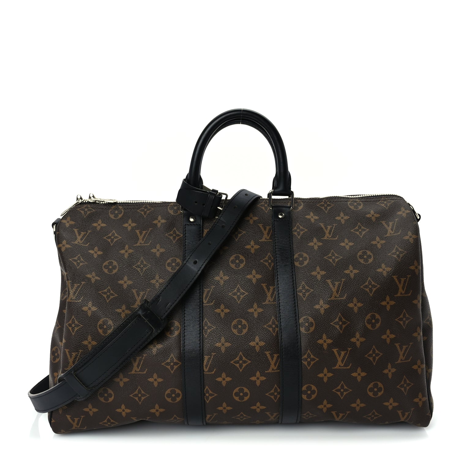 Louis Vuitton Monogram Macassar Keepall Bandouliere 45 Black