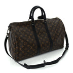 Louis Vuitton Monogram Macassar Keepall Bandouliere 45 Black