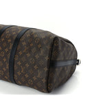 Louis Vuitton Monogram Macassar Keepall Bandouliere 45 Black