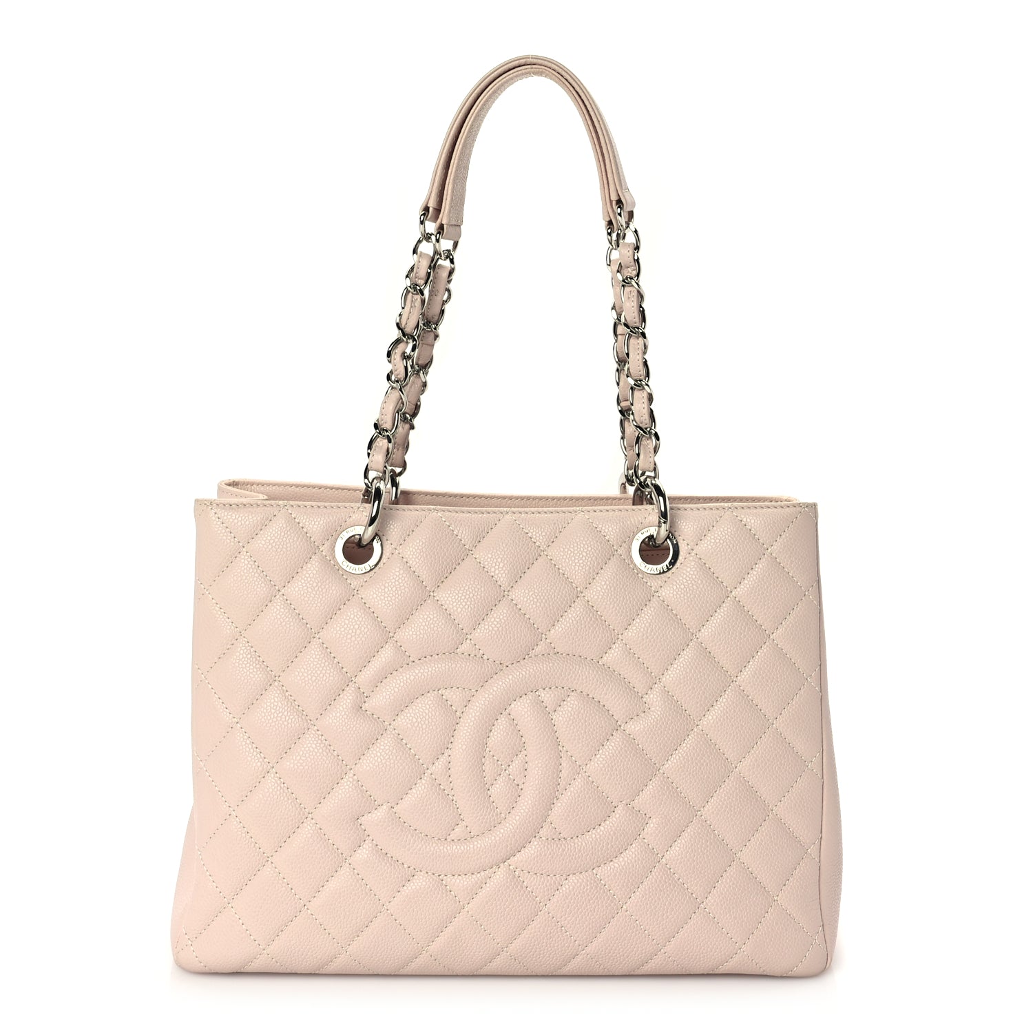 Chanel Caviar Quilted Grand Shopping Tote GST Light Pink