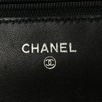 Chanel Lambskin Quilted Wallet On Chain WOC Black