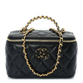Chanel Lambskin Quilted 19 Pick Me Up Vanity Case  Black