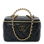 Chanel Lambskin Quilted 19 Pick Me Up Vanity Case  Black