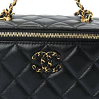 Chanel Lambskin Quilted 19 Pick Me Up Vanity Case  Black