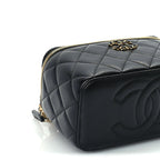 Chanel Lambskin Quilted 19 Pick Me Up Vanity Case  Black