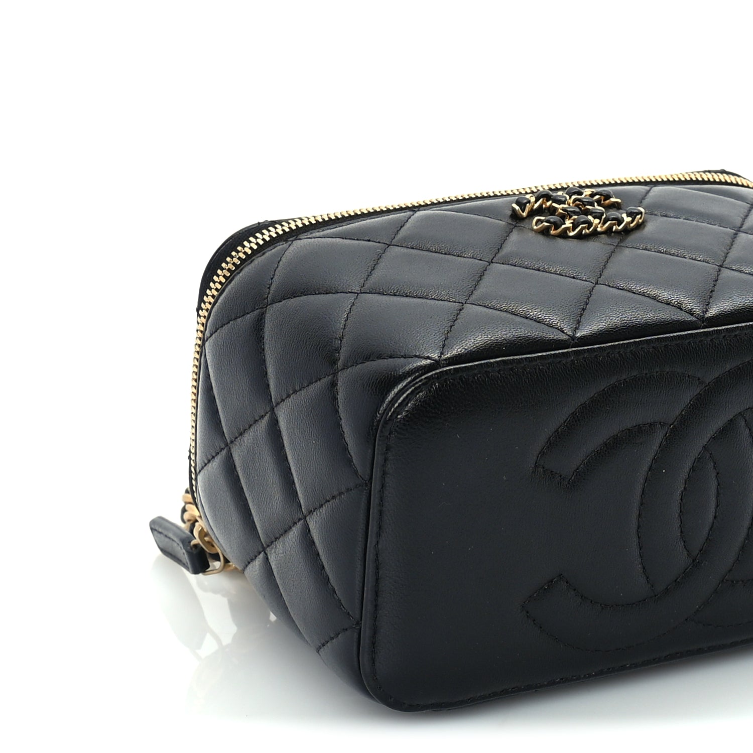 Chanel Lambskin Quilted 19 Pick Me Up Vanity Case  Black