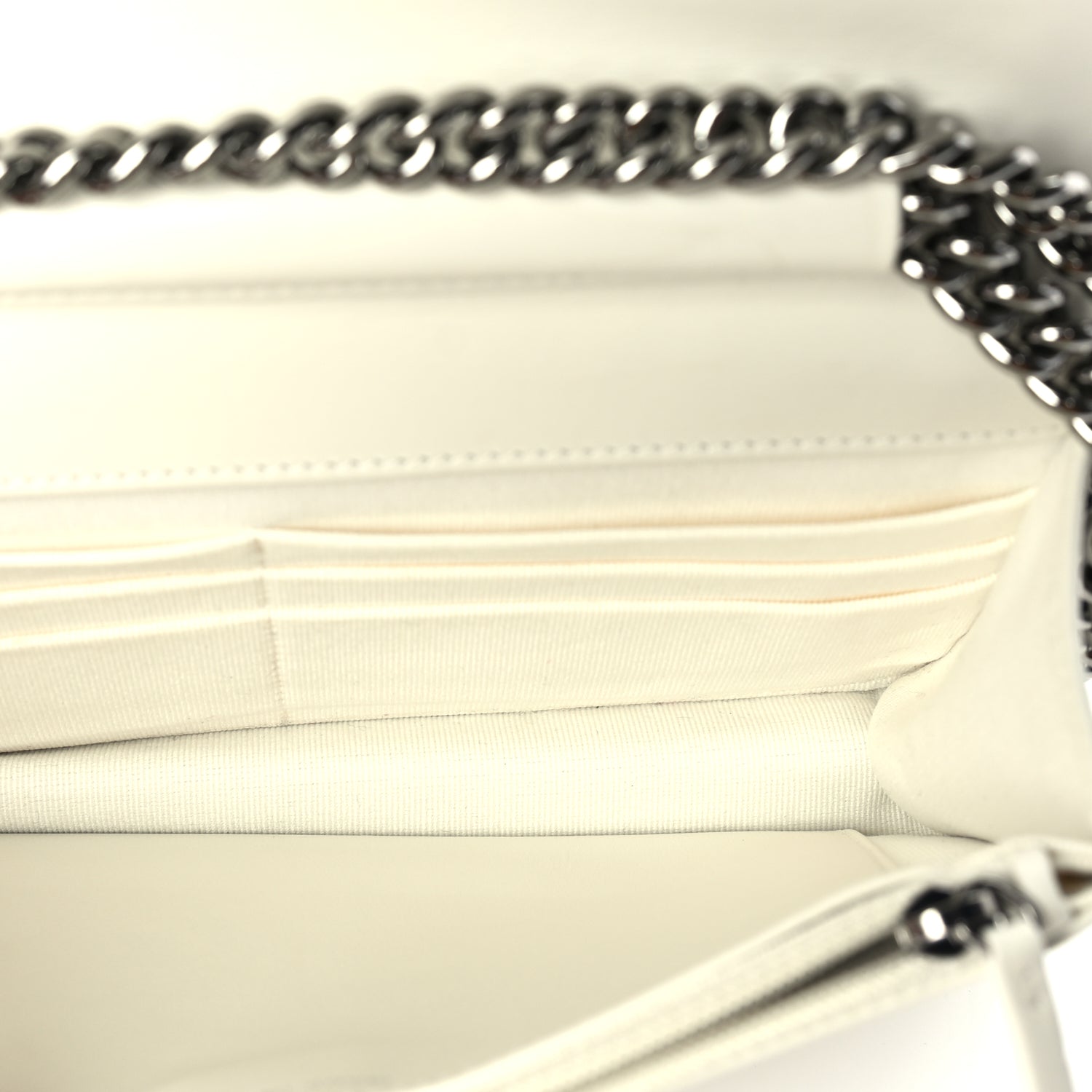 Chanel Caviar Quilted Boy Wallet On Chain WOC White