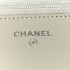 Chanel Caviar Quilted Boy Wallet On Chain WOC White