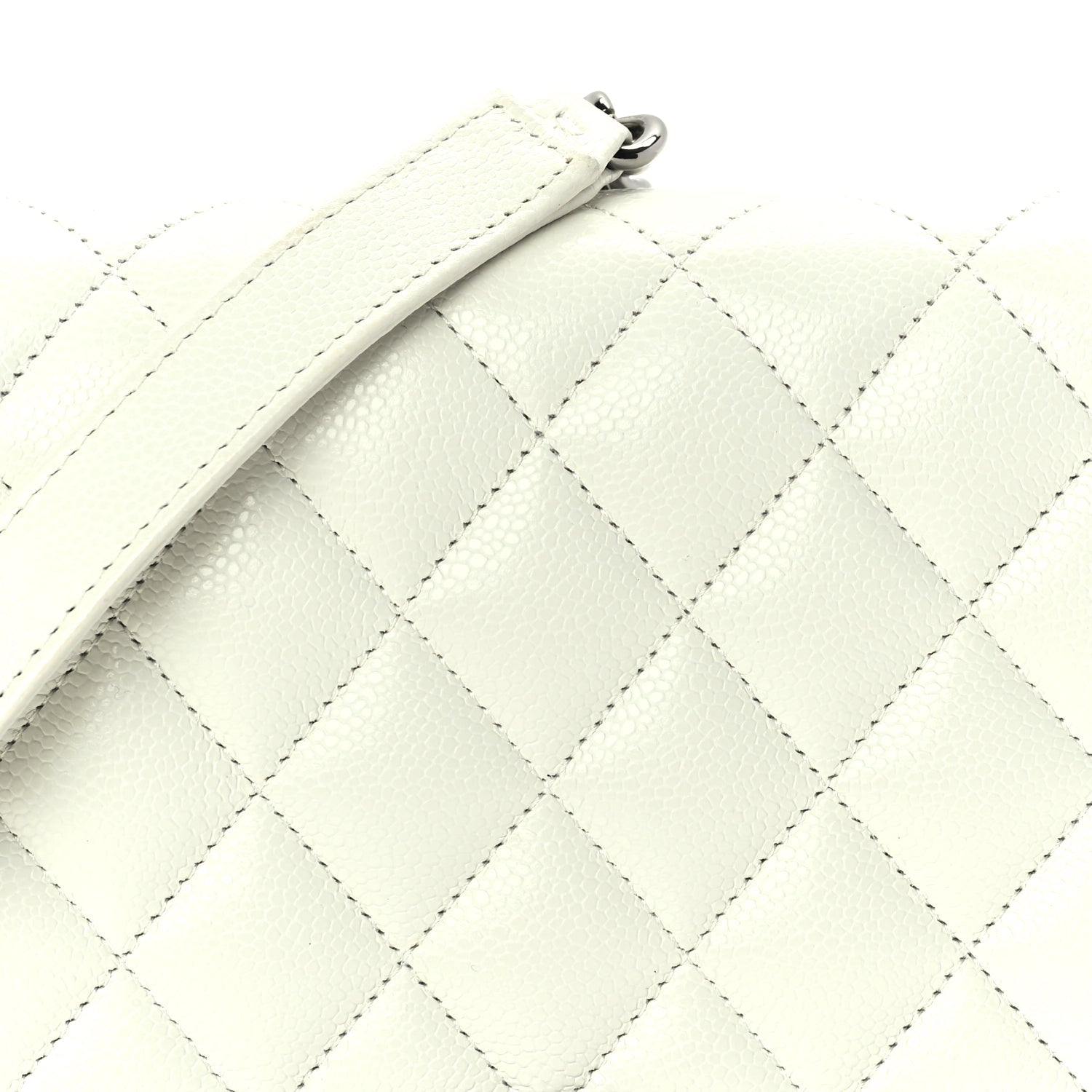Chanel Caviar Quilted Boy Wallet On Chain WOC White