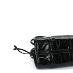 Prada Glossy Calfskin Triangle Medium Bonnie Shoulder Bag Black