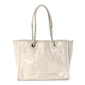Chanel Glazed Calfskin Small Deauville Tote Ecru