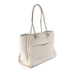 Chanel Glazed Calfskin Small Deauville Tote Ecru