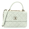 Chanel Lambskin Quilted Small Trendy Chain CC Flap Dual Handle Bag Light Blue