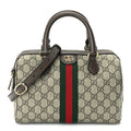 Gucci GG Supreme Monogram Web Small Ophidia Top Handle Bag Beige Ebony