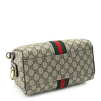 Gucci GG Supreme Monogram Web Small Ophidia Top Handle Bag Beige Ebony